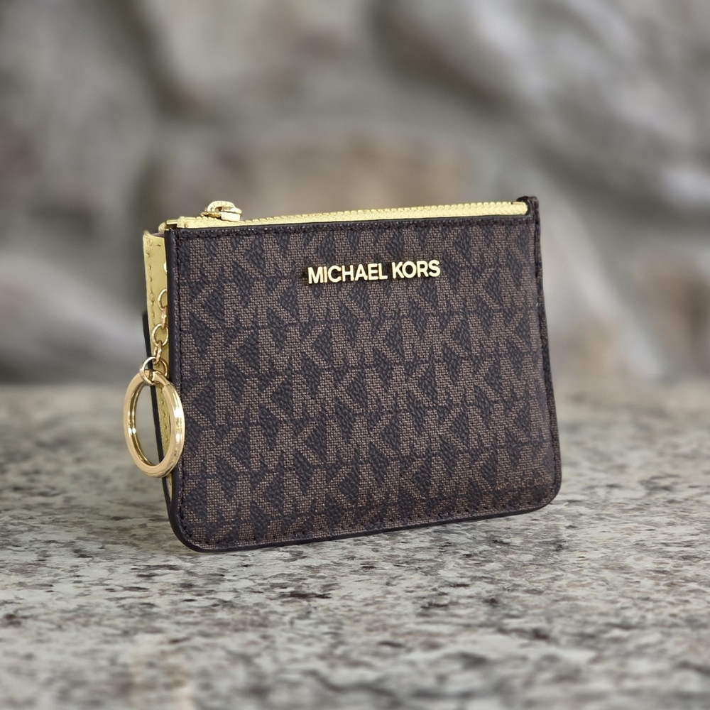 Michael Kors Jet Set Logo Brown Coin Wallet